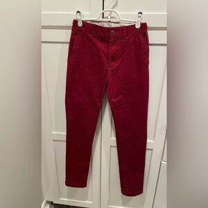 J Crew Crewcuts teen boy sz 16 skinny chinos - gorgeous burgundy/red. Like new!